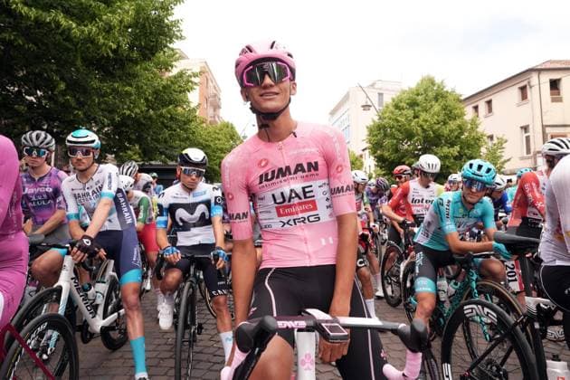 Del Toro Romero Isaac of Uae Team Emirates Xrg pink jersey of the race during the stage 13 of the Giro d™Italia from Rovigo to Vicenza, Italy - Friday, May 23, 2025. - cycling.  Copyright: xMassimoxPaolone LaPressex