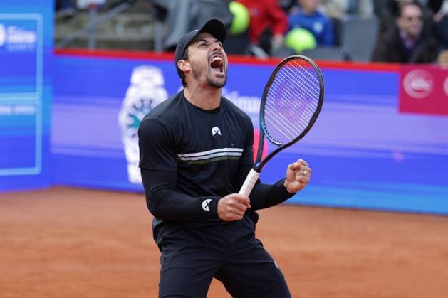 GER, Hamburg, xFSx , ATP 500 , Mens Tennis Tournament Bitpanda Hamburg Open 2025, Semifinals , Mens Doubles , 23 05 2025 Fernando Romboli BRA celebrates victory with Andres Molteni ARG against Harri Heliovaara FIN and Henry Patten GBR Copyright: HMBxMedia FernandoxSoares