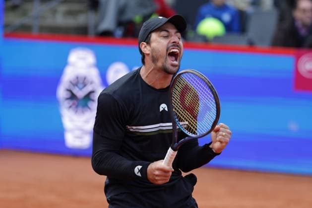 GER, Hamburg, xFSx , ATP 500 , Mens Tennis Tournament Bitpanda Hamburg Open 2025, Semifinals , Mens Doubles , 23 05 2025 Fernando Romboli BRA celebrates victory with Andres Molteni ARG against Harri Heliovaara FIN and Henry Patten GBR Copyright: HMBxMedia FernandoxSoares
