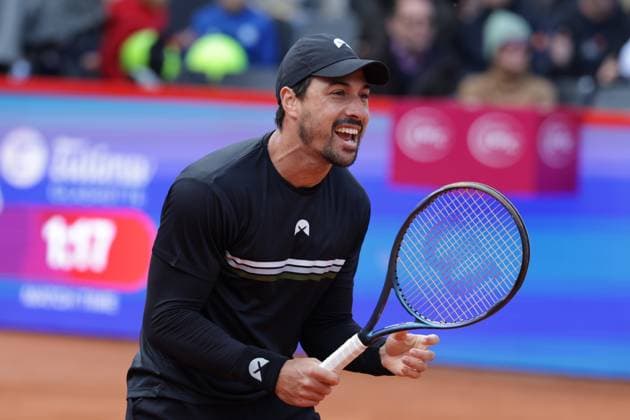 GER, Hamburg, xFSx , ATP 500 , Mens Tennis Tournament Bitpanda Hamburg Open 2025, Semifinals , Mens Doubles , 23 05 2025 Fernando Romboli BRA celebrates victory with Andres Molteni ARG against Harri Heliovaara FIN and Henry Patten GBR Copyright: HMBxMedia FernandoxSoares