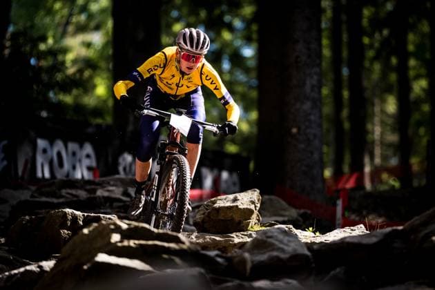 Czech Adela Holubova during the training for Mountain bike cross country World Cup event, Nove Mesto na Morave, Czech Republic, May 23, 2025. (CTKxPhoto JaroslavxSvoboda) CTKPhotoP2025052303648  CTKPhotoP2025052303648