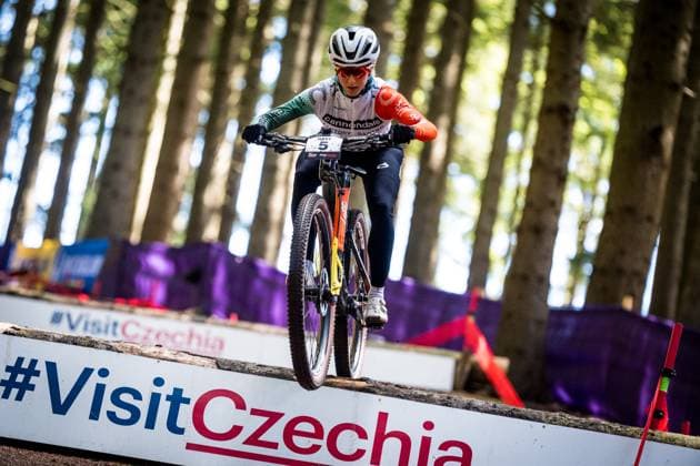 Jolanda Neff of Switzerland during the training for Mountain bike cross country World Cup event, Nove Mesto na Morave, Czech Republic, May 23, 2025. (CTKxPhoto JaroslavxSvoboda) CTKPhotoP2025052303659  CTKPhotoP2025052303659
