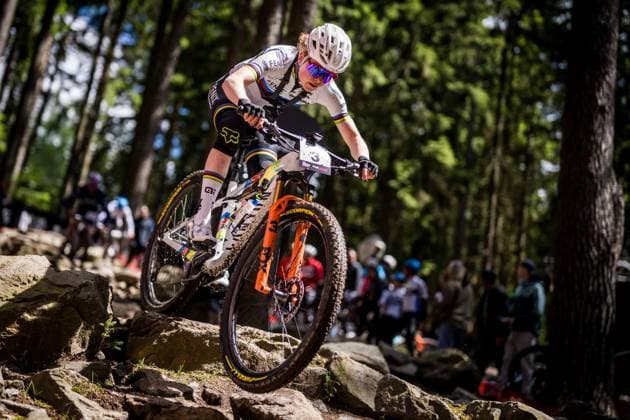 Puck Pieterse of Netherlands during the training for Mountain bike cross country World Cup event, Nove Mesto na Morave, Czech Republic, May 23, 2025. (CTKxPhoto JaroslavxSvoboda) CTKPhotoP2025052303665  CTKPhotoP2025052303665