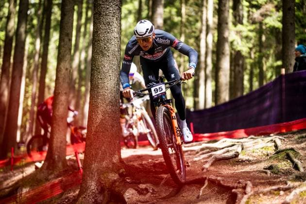 Mathieu van der Poel of Netherlands during the training for Mountain bike cross country World Cup event, Nove Mesto na Morave, Czech Republic, May 23, 2025. (CTKxPhoto JaroslavxSvoboda) CTKPhotoP2025052303688  CTKPhotoP2025052303688