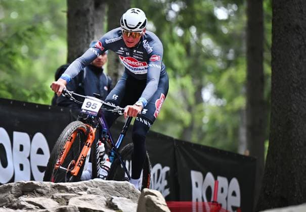 Mathieu van der Poel of Netherlands during the training for Mountain bike cross country World Cup event, Nove Mesto na Morave, Czech Republic, May 23, 2025. (CTKxPhoto LubosxPavlicek) CTKPhotoP2025052303835  CTKPhotoP2025052303835