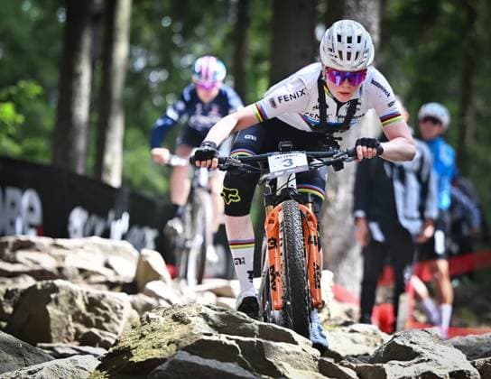 Puck Pieterse of Netherlands during the training for Mountain bike cross country World Cup event, Nove Mesto na Morave, Czech Republic, May 23, 2025. (CTKxPhoto LubosxPavlicek) CTKPhotoP2025052303836  CTKPhotoP2025052303836