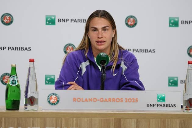 ROLAND GARROS 2025 Thierry Larret MAXPPP - PARIS (75) 23 05 2025 Thierry Larret Maxppp. Tennis. Roland Garros 2025. Internationaux de France de tennis. Stade Roland Garros, Paris (75). Le 23 mai 2025. Conference de presse Aryna SABALENKA PARIS (75) STADE ROLAND GARROS PARIS ILE DE FRANCE FRANCE  Copyright: xMAXPPPxThierryxLarretx TLR202505239014 TLR202505239014