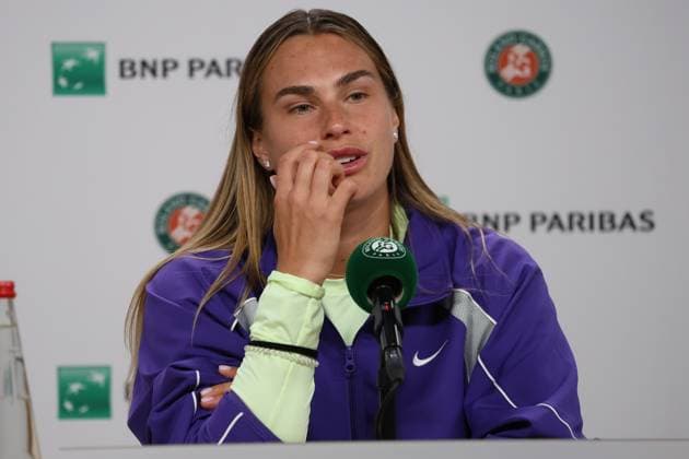 ROLAND GARROS 2025 Thierry Larret MAXPPP - PARIS (75) 23 05 2025 Thierry Larret Maxppp. Tennis. Roland Garros 2025. Internationaux de France de tennis. Stade Roland Garros, Paris (75). Le 23 mai 2025. Conference de presse Aryna SABALENKA PARIS (75) STADE ROLAND GARROS PARIS ILE DE FRANCE FRANCE  Copyright: xMAXPPPxThierryxLarretx TLR202505239017 TLR202505239017