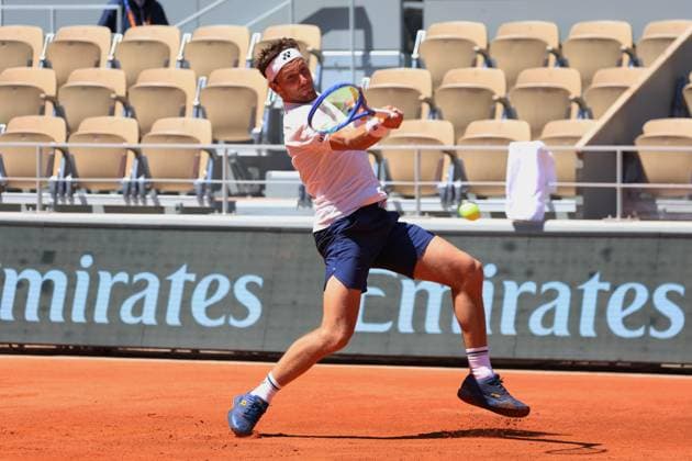 ROLAND GARROS 2025 Thierry Larret MAXPPP - PARIS (75) 23 05 2025 Thierry Larret Maxppp. Tennis. Roland Garros 2025. Internationaux de France de tennis. Stade Roland Garros, Paris (75). Le 23 mai 2025. Entrainement Jannik SINNER vs Casper RUUD PARIS (75) STADE ROLAND GARROS PARIS ILE DE FRANCE FRANCE  Copyright: xMAXPPPxThierryxLarretx TLR202505239024 TLR202505239024