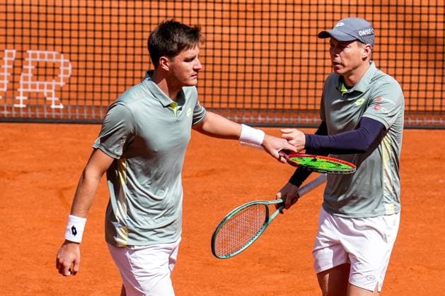 HAMBURG, GERMANY - MAY 23: Henry Patten of Great Britain and Harri Heliovaara of Finland celebrate a point in their Men s Doubles Semi Final match against Andres Molteni of Argentina and Fernando Romboli of Brazil during Day Seven of the Bitpanda Hamburg Open at Am Rothenbaum on May 23, 2025 in Hamburg, Germany. (Photo by Rene Nijhuis) SPO  Copyright: xRenexNijhuis