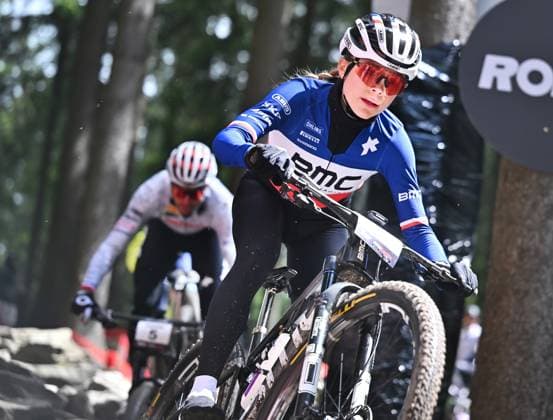 Loana Lecomte of France during the training for Mountain bike cross country World Cup event, Nove Mesto na Morave, Czech Republic, May 23, 2025. (CTKxPhoto LubosxPavlicek) CTKPhotoP2025052303949  CTKPhotoP2025052303949
