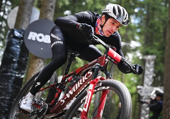 Christopher Blevins of USA during the training for Mountain bike cross country World Cup event, Nove Mesto na Morave, Czech Republic, May 23, 2025. (CTKxPhoto LubosxPavlicek) CTKPhotoP2025052303950  CTKPhotoP2025052303950