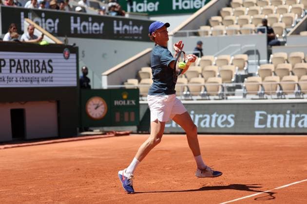 ROLAND GARROS PHOTOPQR LE PARISIEN Le Parisien Arnaud Journois ; PARIS ; 23 05 2025 ; Paris le 23 mai 2025. Tennis, Roland Garros. JANNIK SINNER Photo Le Parisien Arnaud Journois PARIS France  Copyright: xPHOTOPQR LExPARISIEN MAXPPPxLexParisienx xArnaudxJournoisx 20250523LPA9696 20250523LPA9696