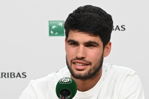 Media Day: Carlos Alcaraz answers journalists questions during Media Day at the Roland Garros Media Center on May 23, 2025. - 23 05 2025 - France Ile-de-France (region) Paris -  JulienxMattiax xLexPictorium LePictorium_0308699