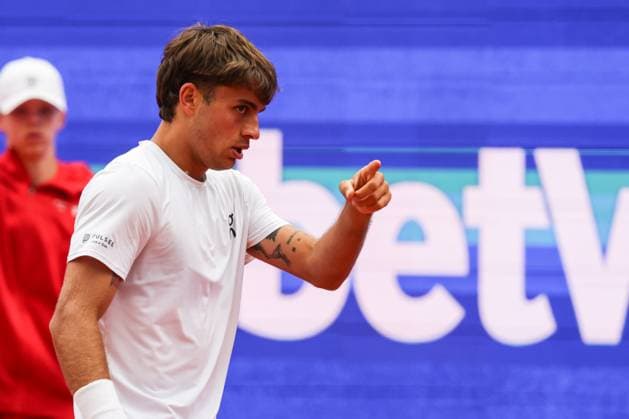 GER, Hamburg, xFSx , ATP 500 , Mens Tennis Tournament Bitpanda Hamburg Open 2025, Semifinals , Mens Doubles , 23 05 2025 Flavio Cobolli ITA Winner fist, cheer Copyright: HMBxMedia FernandoxSoares