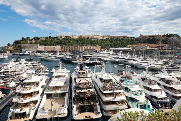 Monaco marina with many VIPs on the superyachts, 2 free practice sessions, Monaco Grand Prix, Motorsport, Men, Formula 1, 23 05 2025 Monte Carlo Monaco MCO Copyright: xkolbert-press ChristianxKolbertx