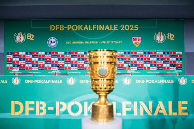 23 05 2025 Press conference before the DFB Cup final in Berlin DFB Cup before the match between DSC Arminia Bielefeld and VfB Stuttgart Berlin Berlin Germany Olympiastadion