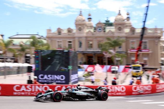 F1 Gran Prix of Monaco George Russell of Mercedes-AMG F1 Team on track during practice ahead of the F1 Grand Prix of Monaco at Circuit de Monaco on May 23, 2025 in Monte-Carlo, Monaco. Monaco Monte-Carlo Monaco Copyright: xMarcoxCanonierox