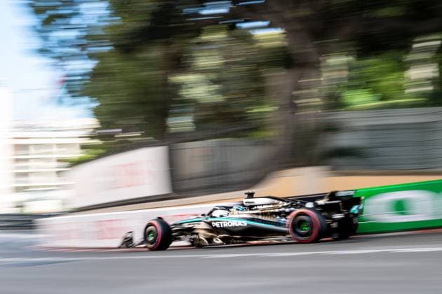 Formula1 GP Monaco Friday, 23 05 2025 George Russell 63, Mercedes AMG Petronas F1 Team Formula1 GP Monaco Friday, 23 05 2025 Copyright: xBEAUTIFULxSPORTS Erlhofx