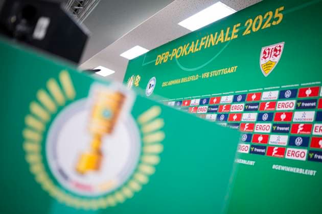 23 05 2025 Press conference before the DFB Cup final in Berlin DFB Cup before the match between DSC Arminia Bielefeld and VfB Stuttgart Berlin Berlin Germany Olympiastadion