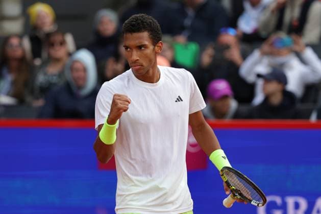 GER, Hamburg, xFSx , ATP 500 , Mens Tennis Tournament Bitpanda Hamburg Open 2025, Semifinals , Mens Singles , 23 05 2025 Felix Auger Aliassime CAN Winner fist, cheer Copyright: HMBxMedia FernandoxSoares