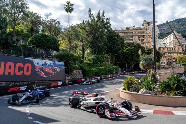 MONTE CARLO, MONACO: Oliver Bearman, racing for the Haas F1 team during the 2025 Formula 1 Monaco Grand Prix at the Circuit de Monaco in Monte Carlo, Monaco