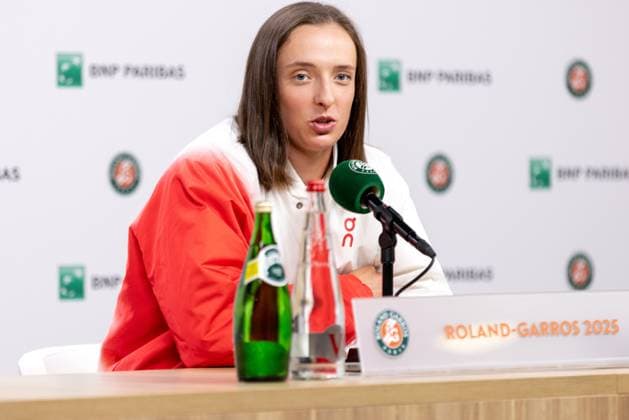 Roland Garros 2025 Iga Swiatek during press conference, PK, Pressekonferenz before Roland Garros 2025 tennis tournament in Paris France on 23 May 2025. Paris France  Copyright: xFotoxOlimpikx originalFilename:jastrzebowski-rolandga250523_npBBt.jpg