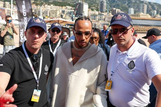 Lewis Hamilton Scuderia Ferrari HP arrives by boat at the paddock, 3 Free Practice, Monaco Grand Prix, Motorsport, Men, Formula 1, 24 05 2025 Monte Carlo Monaco MCO Copyright: xkolbert-press ChristianxKolbertx