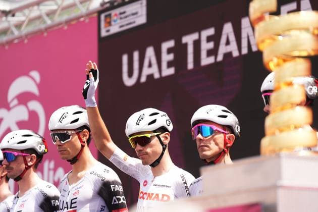 Ayuso Pesquera Juan of Uae Team Emirates Xrg, white jersey, during the stage 14 of the Giro d™Italia from Treviso to Nova Gorica Gorizia, Italy - Saturday, May 24, 2025. - cycling.  Copyright: xMassimoxPaolone LaPressex