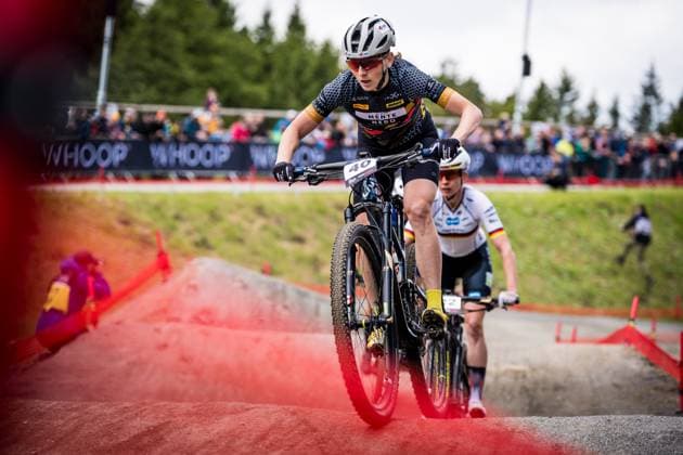Czech Jitka Cabelicka competes during women elite race during Mountain bike cross country World Cup event, Nove Mesto na Morave, Czech Republic, May 24, 2025. (CTKxPhoto JaroslavxSvoboda) CTKPhotoP2025052402412  CTKPhotoP2025052402412