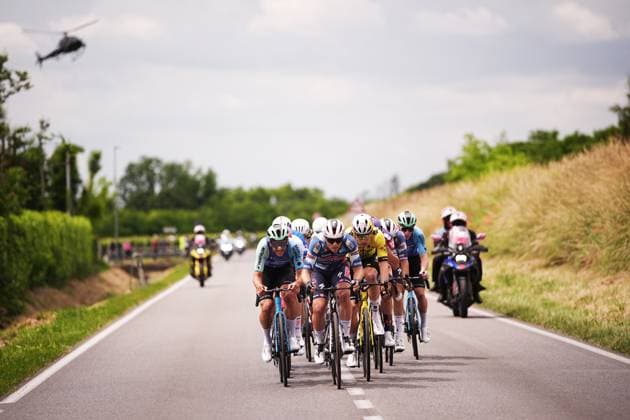 The pack rides cycles during during the stage 14 of the Giro d™Italia from Treviso to Nova Gorica Gorizia, Italy - Saturday, May 24, 2025. - cycling.  Copyright: xMarcoxAlpozzi LaPressex