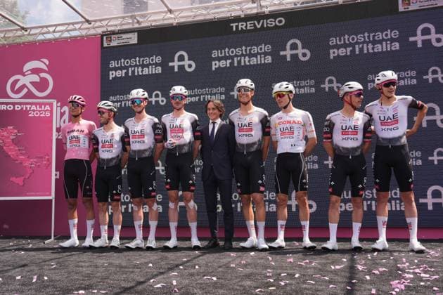 Super team Uae Team Emirates Xrg during the stage 14 of the Giro d™Italia from Treviso to Nova Gorica Gorizia, Italy - Saturday, May 24, 2025. - cycling.  Copyright: xMassimoxPaolone LaPressex