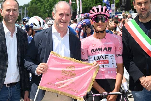 24-05-2025 Giro D italia; Tappa 14 Treviso - Gorizia; 2025, Uae Team Emirates - Xrg; Del Toro Romero, Isaac; Zaia, Luca; Treviso; 