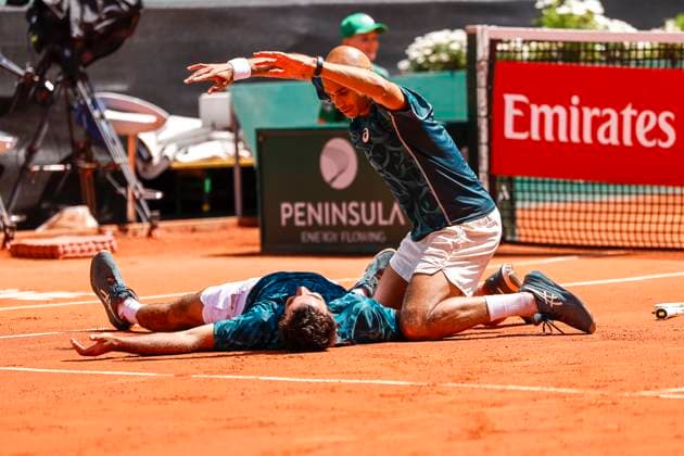 The winners, Winners, Fabien Reboul FRA and Sadio Doumbia FRA , Switzerland, Tennis, Gonet Geneva Open ATP 250 , Final Doubles,2025, Ariel Behar URU Joran Vliegen BEL vs Sadio Doumbia FRA Fabien Reboul FRA , 24 05 2025, Parc des Eaux Vives, Geneva, Switzerland Geneva Parc des Eaux Vives Geneva Switzerland Copyright: xGrantxHubbsx