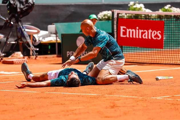 The winners, Winners, Fabien Reboul FRA and Sadio Doumbia FRA , Switzerland, Tennis, Gonet Geneva Open ATP 250 , Final Doubles,2025, Ariel Behar URU Joran Vliegen BEL vs Sadio Doumbia FRA Fabien Reboul FRA , 24 05 2025, Parc des Eaux Vives, Geneva, Switzerland Geneva Parc des Eaux Vives Geneva Switzerland Copyright: xGrantxHubbsx