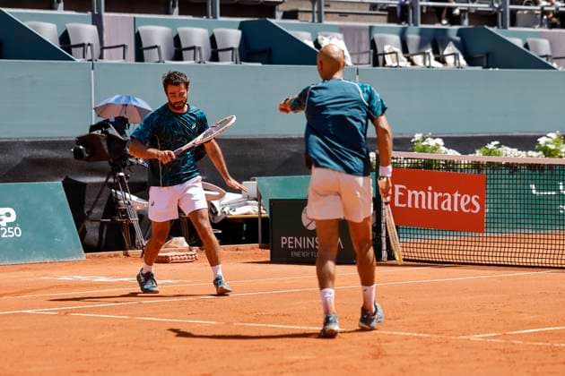 The winners, Winners, Fabien Reboul FRA and Sadio Doumbia FRA , Switzerland, Tennis, Gonet Geneva Open ATP 250 , Final Doubles,2025, Ariel Behar URU Joran Vliegen BEL vs Sadio Doumbia FRA Fabien Reboul FRA , 24 05 2025, Parc des Eaux Vives, Geneva, Switzerland Geneva Parc des Eaux Vives Geneva Switzerland Copyright: xGrantxHubbsx