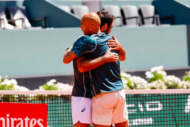 The winners, Winners, Fabien Reboul FRA and Sadio Doumbia FRA , Switzerland, Tennis, Gonet Geneva Open ATP 250 , Final Doubles,2025, Ariel Behar URU Joran Vliegen BEL vs Sadio Doumbia FRA Fabien Reboul FRA , 24 05 2025, Parc des Eaux Vives, Geneva, Switzerland Geneva Parc des Eaux Vives Geneva Switzerland Copyright: xGrantxHubbsx