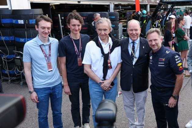 Owner of the LVMH Group, Bernard Arnault and Prince of Monaco Albert II, Team Principal Christian Horner Oracle Red Bull Racing , Qualifying, Monaco Grand Prix, Motorsport, Men, Formula 1, 24 05 2025 Monte Carlo Monaco MCO Copyright: xkolbert-press ChristianxKolbertx