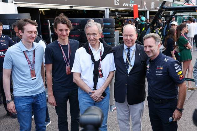 Owner of the LVMH Group, Bernard Arnault and Prince of Monaco Albert II, Team Principal Christian Horner Oracle Red Bull Racing , Qualifying, Monaco Grand Prix, Motorsport, Men, Formula 1, 24 05 2025 Monte Carlo Monaco MCO Copyright: xkolbert-press ChristianxKolbertx