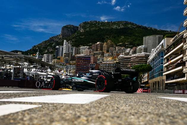 F1 Grand Prix of Monaco - Qualifying George Russell of the Mercedes-AMG Petronas Formula One Team drives the Mercedes W16 during a practice session at the FIA Formula One World Championship, WM, Weltmeisterschaft F1 Monaco Grand Prix in Monte Carlo, Monaco, on May 24, 2025. Monte Carlo Monaco  Copyright: xLucaxBarsalix originalFilename:barsali-notitle250524_nprLe.jpg