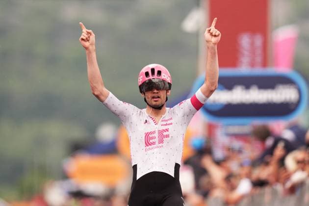 Asgreen Kasper of Ef Education - Easypost, stage winner, during the stage 14 of the Giro d™Italia from Treviso to Nova Gorica Gorizia, Slovenia - Saturday, May 24, 2025. - cycling.  Copyright: xMassimoxPaolone LaPressex