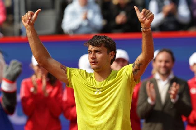 GER, Hamburg, xFSx , ATP 500 , Mens Tennis Tournament Bitpanda Hamburg Open 2025, Final Mens Singles , 24 05 2025 Flavio Cobolli ITA celebrates his victory at the Bitpanda Hamburg Open Copyright: HMBxMedia FernandoxSoares