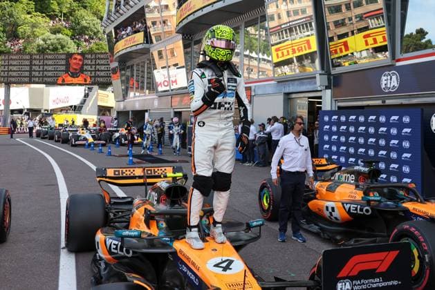 Winner of Qualifying, Lando Norris McLaren Formula 1 Team , Pole Position, Qualifying, Monaco Grand Prix, Motorsport, Men, Formula 1, 24 05 2025 Monte Carlo Monaco MCO Copyright: xkolbert-press ChristianxKolbertx