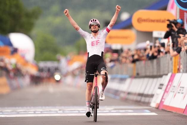 Asgreen Kasper of Ef Education - Easypost, stage winner, during the stage 14 of the Giro d™Italia from Treviso to Nova Gorica Gorizia, Slovenia - Saturday, May 24, 2025. - cycling.  Copyright: xMassimoxPaolone LaPressex