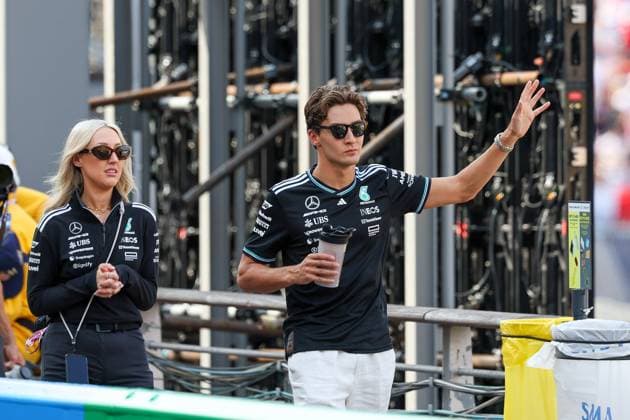 George Russell Mercedes AMG Petronas comes out of the pit lane, Qualifying, Monaco Grand Prix, Motorsport, Men, Formula 1, 24 05 2025 Monte Carlo Monaco MCO Copyright: xkolbert-press ChristianxKolbertx