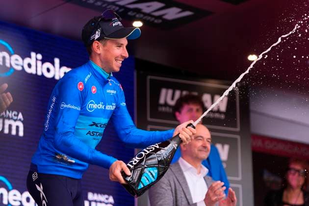 Sport Bilder des Tages Fortunato Lorenzo of Xds Astana Team, blue jersey, during the stage 14 of the Giro d™Italia from Treviso to Nova Gorica Gorizia, Slovenia - Saturday, May 24, 2025. - cycling.  Copyright: xFabioxFerrari LaPressex
