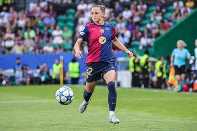 2025-05-24 FC Barcelona, Barca v Arsenal WFC - UEFA Women s Champions League Final LISBON, PORTUGAL - MAY 24: Ona Batlle of FC Barcelona dribbles during the UEFA Women s Champions League Final match between FC Barcelona and Arsenal WFC at Estadio Jose Alvalade on May 24, 2025 in Lisbon, Portugal. (Photo by Leiting Gao BSR Agency) Lisbon Portugal Content not available for redistribution in The Netherlands directly or indirectly through any third parties. Copyright: xBSRxAgencyx