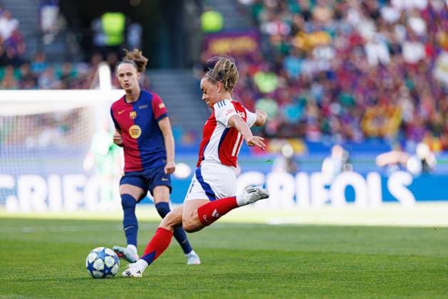 Katie McCabe seen during UEFA Womens Champions League 2025 final game between Arsenal FC and FC Barcelona, Barca at Estadio Jose Alvalade (Maciej Rogowski) Lisbon Estadio Jose Alvalade Portugal Copyright: xMaciejxRogowskix finalarsenalbarcelona2425-09