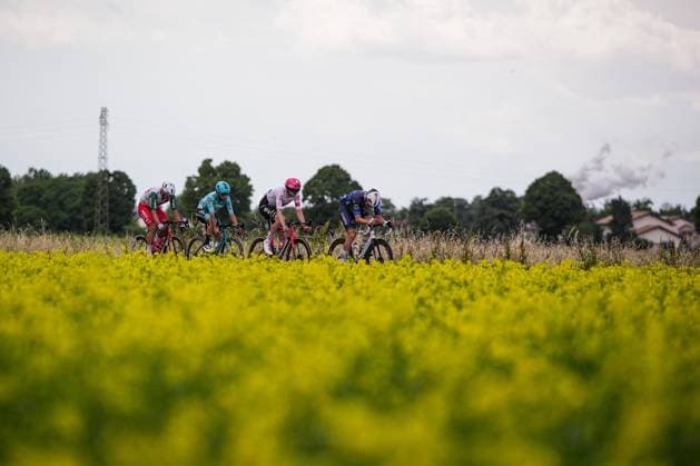 Maestri Mirco of Team Polti Visitmalta, Marcellusi Martin of Vf Group Bardianicsf-FaizaneÕ, Asgreen Kasper of Ef Education - Easypost, Davy ClŽment of Groupama-Fdj during the stage 14 of the Giro dÕItalia from Treviso to Nova Gorica Gorizia, Italy and Slovenia- Saturday, May 24, 2025. - cycling.  Copyright: xMarcoxAlpozzi LaPressex