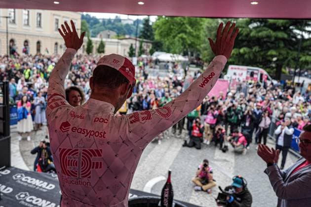 Asgreen Kasper of Ef Education - Easypost, stage winner, the stage 14 of the Giro d™Italia from Treviso to Nova Gorica Gorizia, Slovenia - Saturday, May 24, 2025. - cycling.  Copyright: xGianxMattiaxD Alberto LaPressex